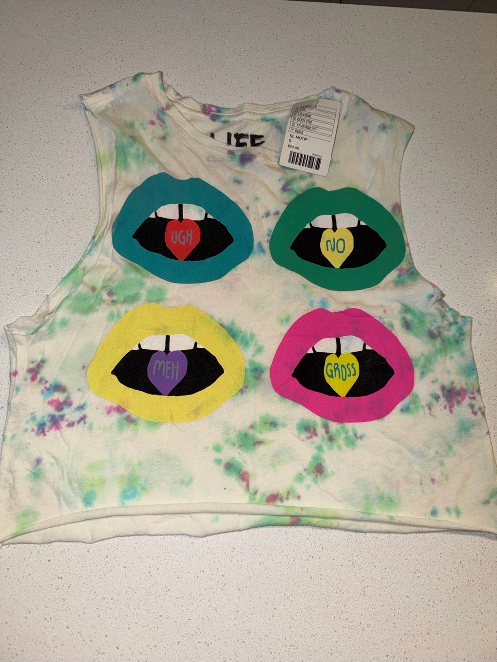 Urban Outfitters Multicolor Graphic Cropped Tank Top